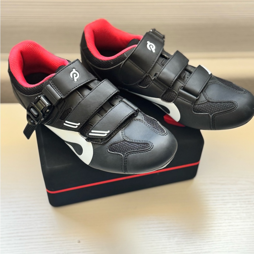 Peloton Black and Red Athletic Shoes